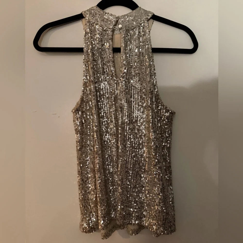 Love on a Hanger Silver Sequin Top - Picture 2 of 4
